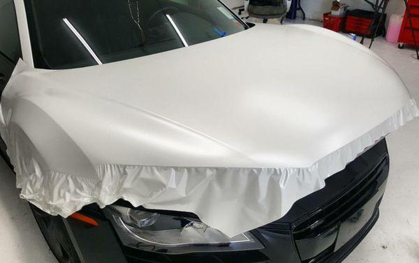 Audi R8 Full Wrap in Satin Pearl White