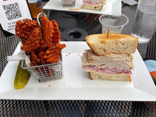 Half Bodacious Sandwich with side of Sweet Potato Fries