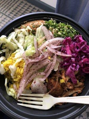 Shawarma bowl with sides