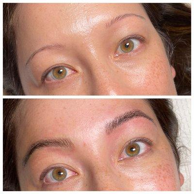 Before and after microblading... we just love this