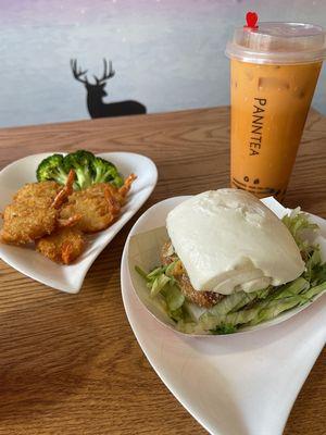 Coconut Shrimp 6. Thai Tea 1. Taiwanese Curry Fried Chicken Bun