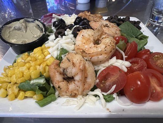 Southwest salad with shrimp