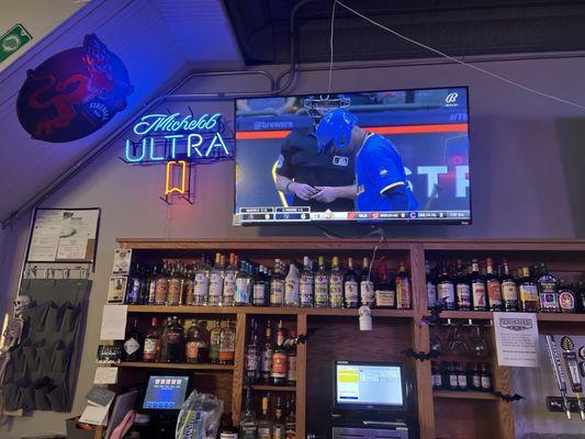 Bar area and TV