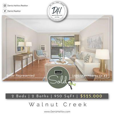 Sold: Cozy 2 bed, 2 bath condo in Walnut Creek, CA. Perfect for comfortable and convenient urban living.