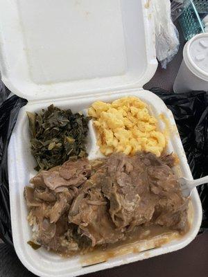 Neck bones mac  n greens