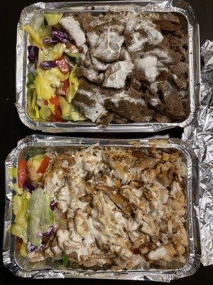 Lamb Gyro Platter and Chicken Gyro Platter