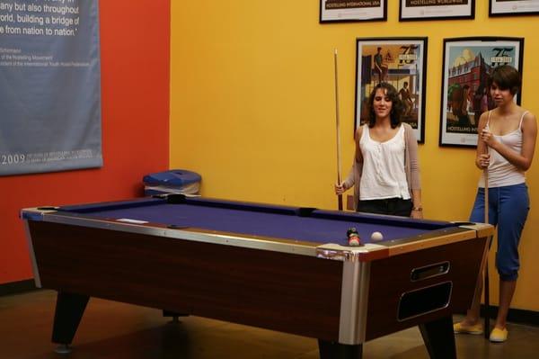 Play pool with your new friends!