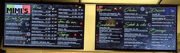 Menu board