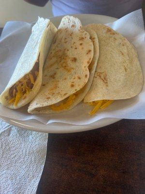 Big bean & cheese tacos