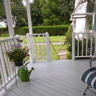 Painted porch floor and railings. Sorry didn't get more pics for this project.