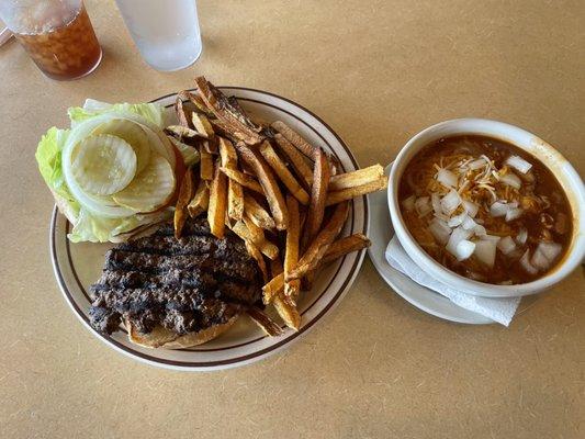 Burger and chili