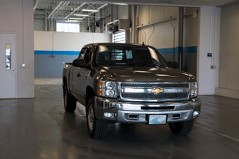 Silverado in the service drive