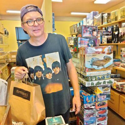 Tom and some of his model kits!