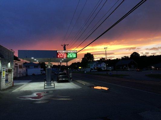 Sunset and gas prices