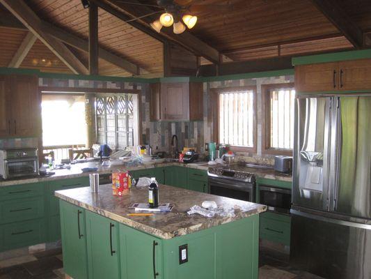 Inside the upper level lanai and common area.