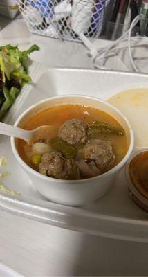 Meatball soup was yummy too