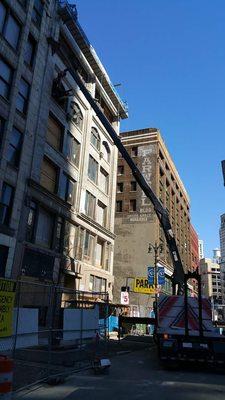 5th floor delivery of drywall to the great city of Detroit! Nothing our trucks can't handle!