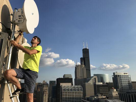 Connecting another neighborhood in West Loop to our Full Gigabit High Speed Internet Service! We are the best WISP in Chicagoland!