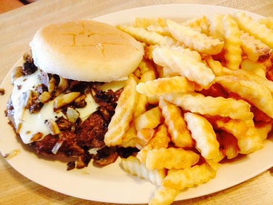 Mushroom and swiss burger...the best and biggest around.  Sandwich alone $4.99 and well worth it!