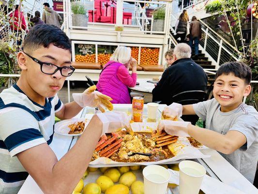 Cajun crab & shrimp platter.