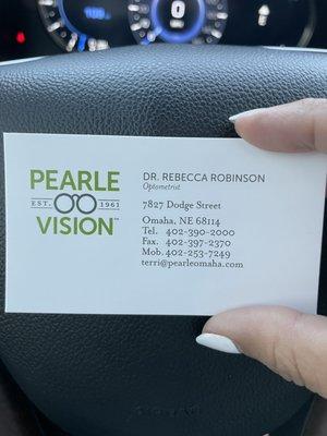 Business card of location