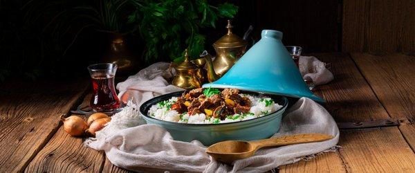 Enjoy authentic Moroccan cuisine, like this delicious traditional tagine