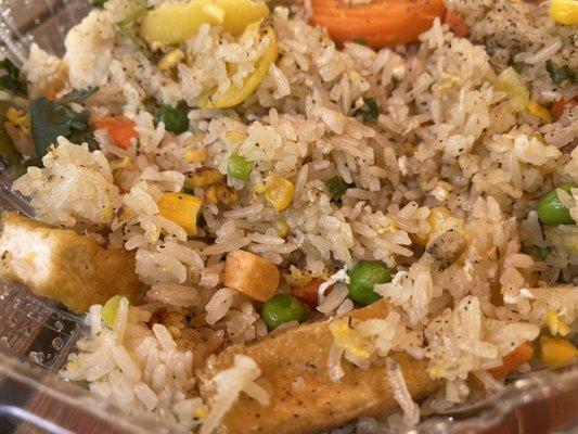 Veggie tofu fried rice with egg