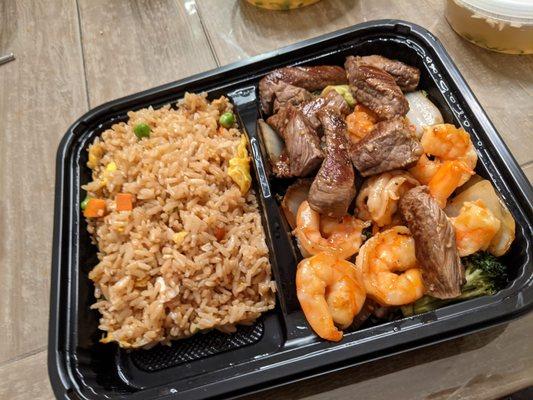 steak and shrimp combo with fried rice