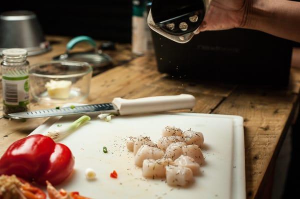 Prepping Scallops