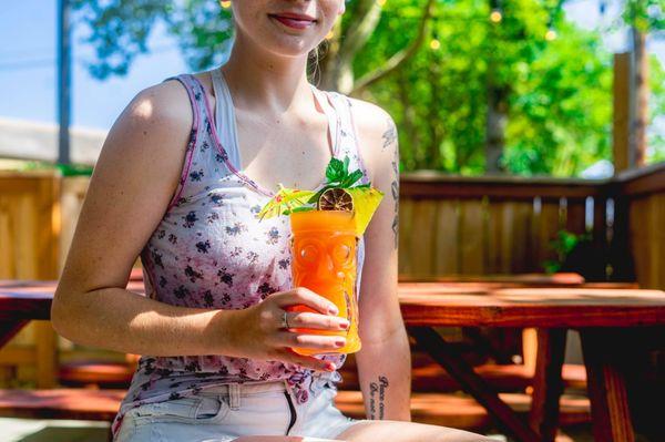 Slushies on the patio.