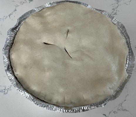 Chicken pot pie before being baked