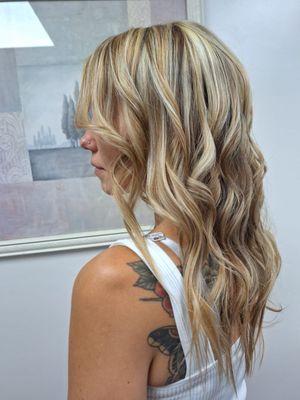 Blonde highlights with caramel color