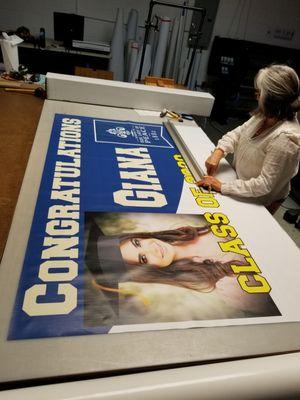 Pushing out last minute orders for banners