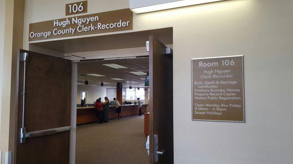 Room 106 County Clerk