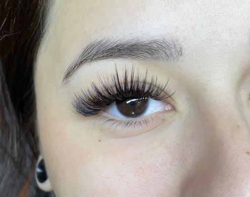 Brown and black mixed lashes