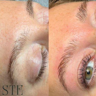 Before and after Brow Shape and Lamination