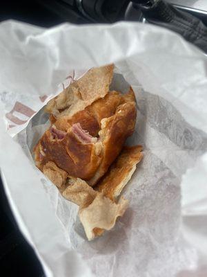 Ham and cheese croissant. Was no good.