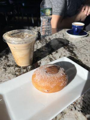 Nutella Doughnut and Iced Vanilla Latte