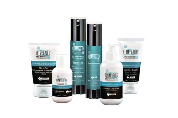 GlyMed Plus Age Management line, available for purchase during your service or through our web site.