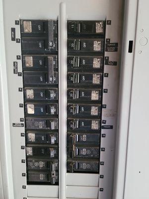 Install new breakers and repair wiring