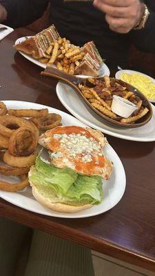 Buffalo grilled chicken sandwich Avenue Loaded French Fries Turkey club sandwich Onion rings