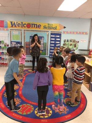 Practicing for the 2018 Spring musical in the Explorers class.