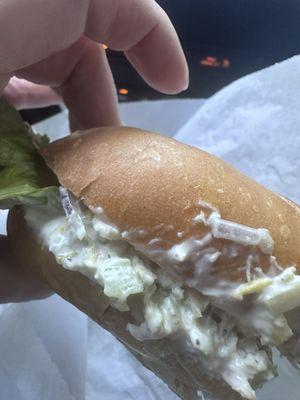 Chicken salad on french roll