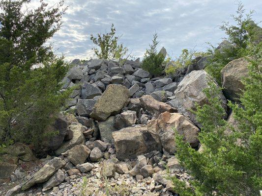 Rocks, rocks and more rocks in the quarry.