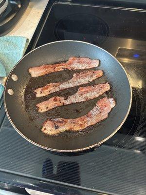 Frying the bacon