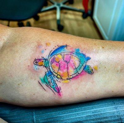 Watercolor sea turtle