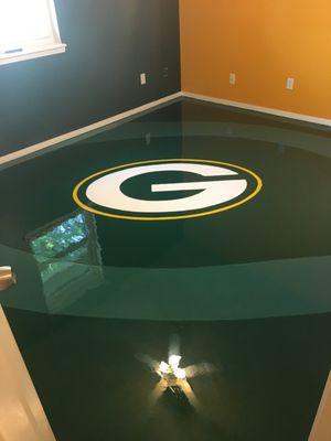 Home office, epoxy floor, custom design