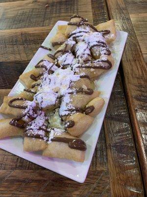 Fried dough with Nutella. Out of this world!!