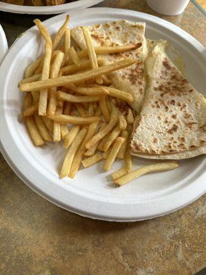 Kids Quesadilla with fries