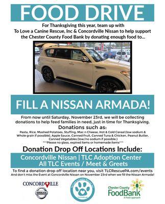 Thanksgiving Food Drive for Chester County Happening Now!